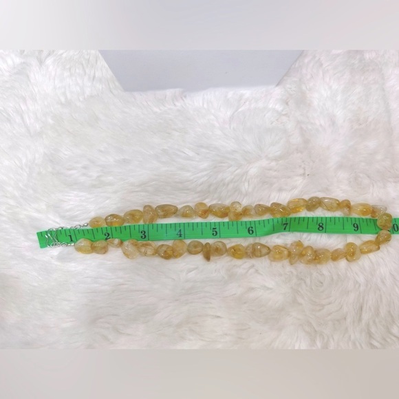 Citrine Raw Stones 925 Silver Gemstone Necklace 19” - Picture 4 of 5